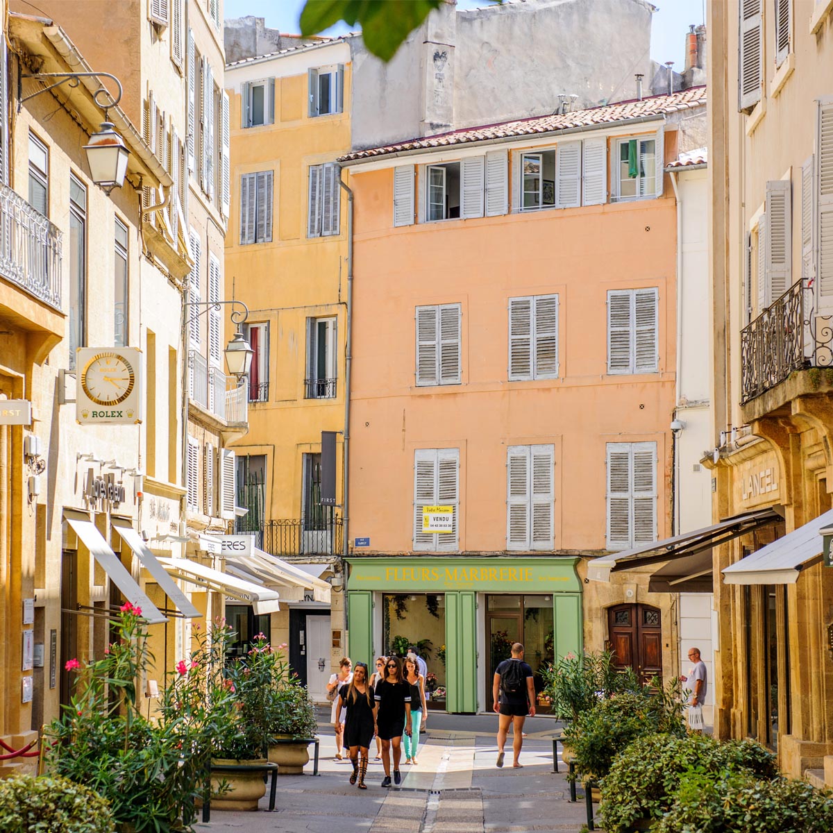 Zones piétonnes à Aix-en-Provence